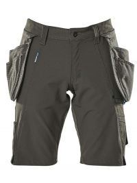 Stretch Shorts mit Hängetaschen in Dunkelgrau